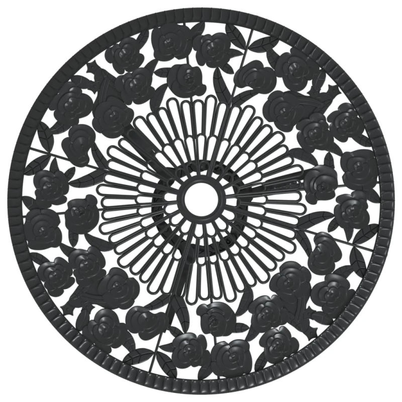 vidaXL 3-daļīgs bistro mēbeļu komplekts, liets alumīnijs, melns