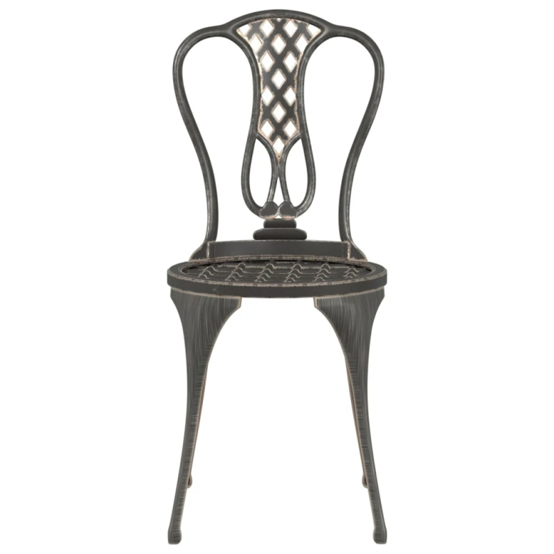 vidaXL 3-daļīgs bistro mēbeļu komplekts, liets alumīnijs, bronza