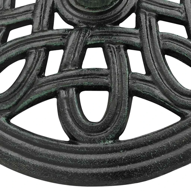 vidaXL saulessarga pamatne, zaļa, 40x40x32 cm, čuguns