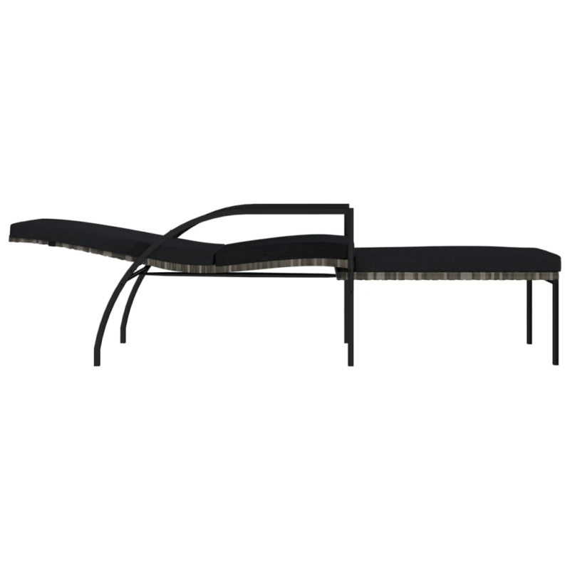 vidaXL sauļošanās zviļņi ar kāju balstiem, 2 gab., PE rotangpalma