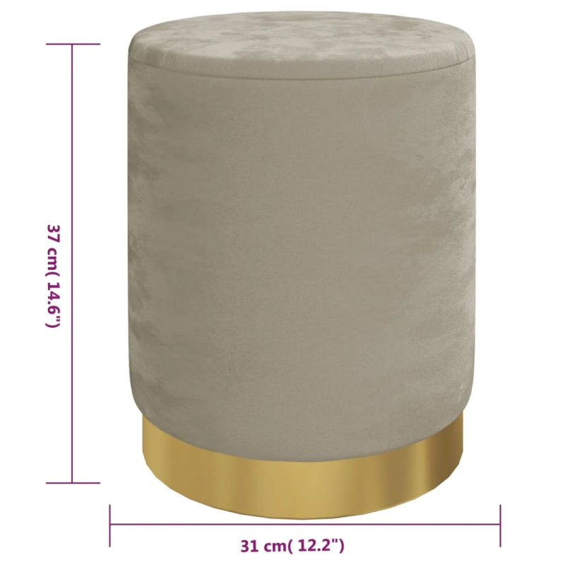 vidaXL apaļš krēsls ar uzglabāšanas nodalījumu, tumši pelēks samts 31 x 37 cm