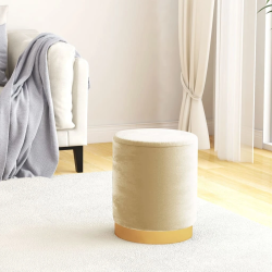 vidaXL apaļš krēsls ar uzglabāšanas nodalījumu, aprikožu krāsas samts 31 x 37 cm