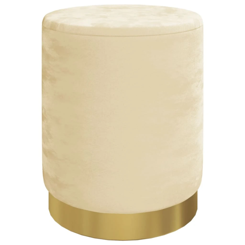 vidaXL apaļš krēsls ar uzglabāšanas nodalījumu, aprikožu krāsas samts 31 x 37 cm