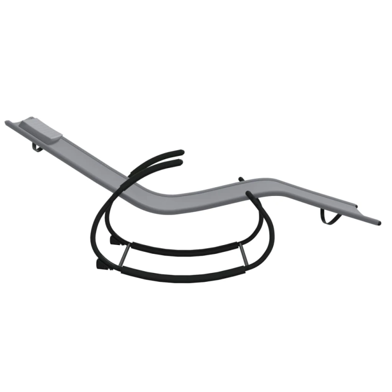 vidaXL sauļošanās šūpuļkrēsls, tērauds, pelēks tekstilēns