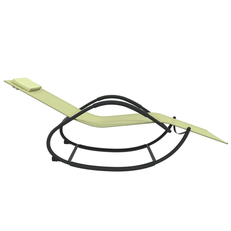 vidaXL sauļošanās šūpuļkrēsls, krēmkrāsas, tērauds un tekstilēns