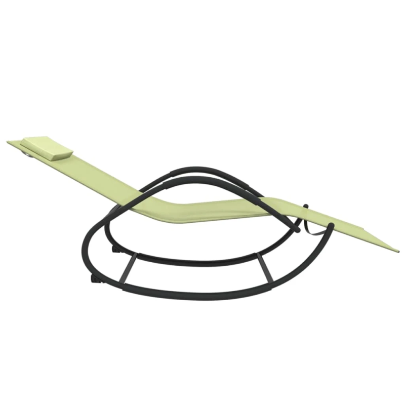 vidaXL sauļošanās šūpuļkrēsli, 2 gab., krēmkrāsas, tērauds, tekstilēns