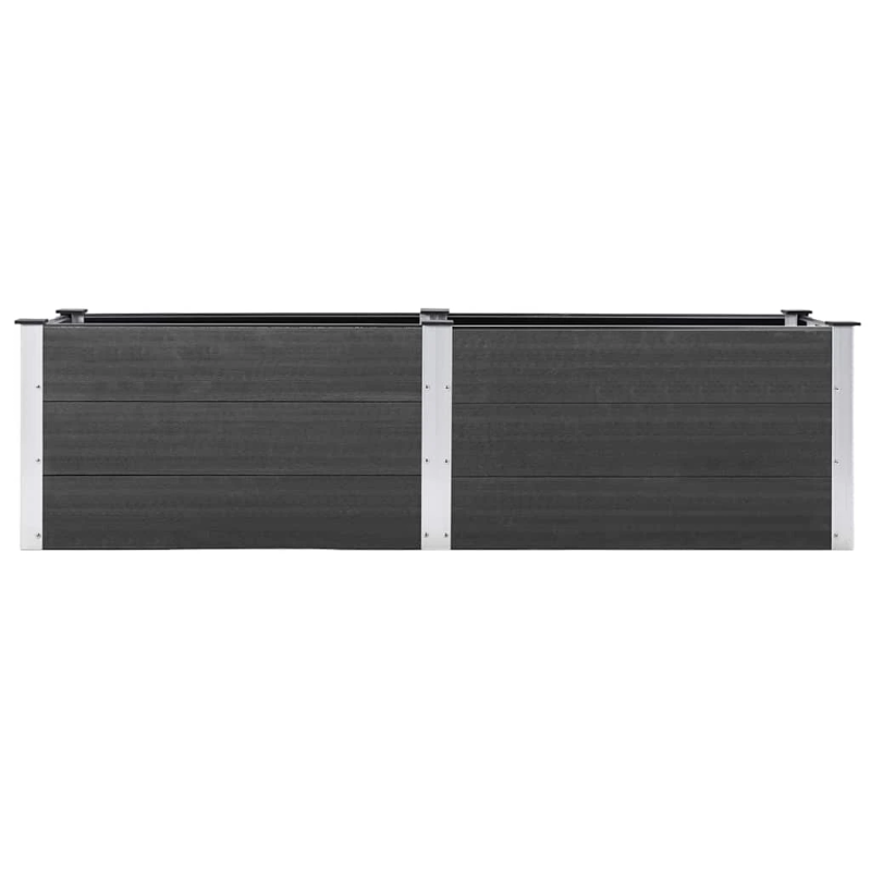 vidaXL augstā puķu kaste, 200x50x54 cm, pelēks WPC