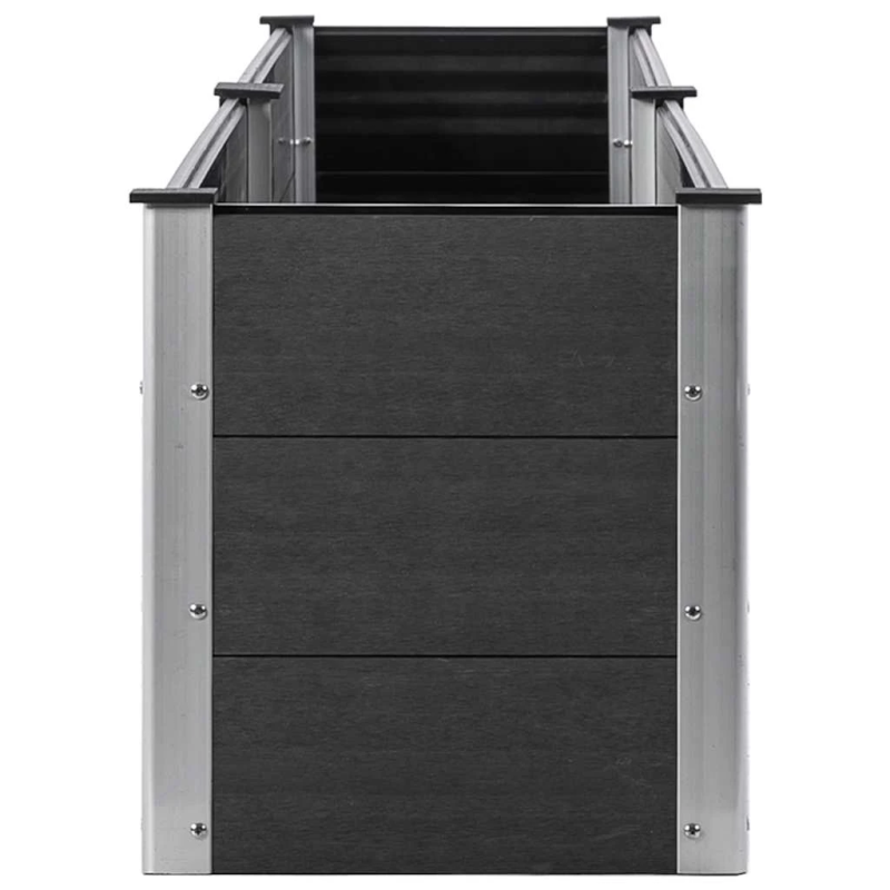 vidaXL augstā puķu kaste, 200x50x54 cm, pelēks WPC