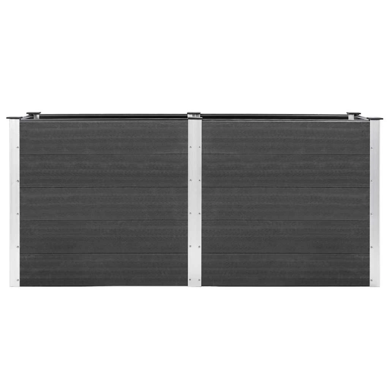 vidaXL augstā puķu kaste, 200x50x91 cm, pelēks WPC