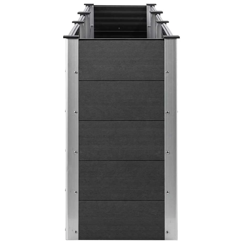 vidaXL augstā puķu kaste, pelēka, 300x50x91 cm, WPC