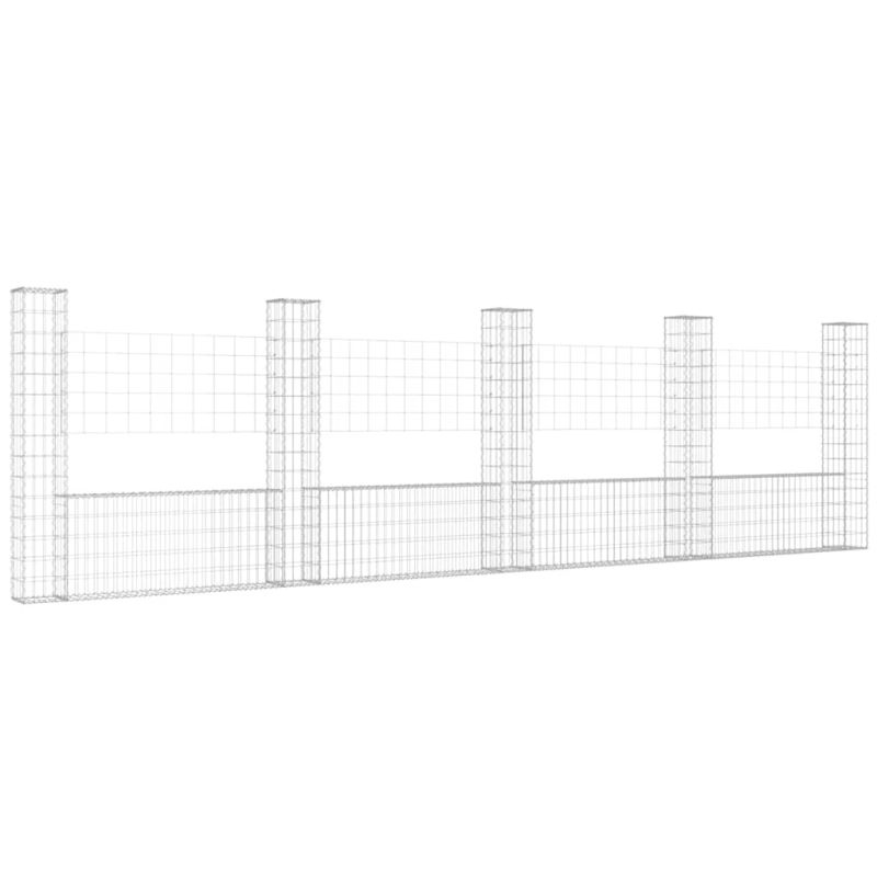 vidaXL Gabionų krepšiai su 5 kolonomis, 500x20x150cm, geležis