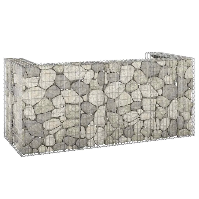 vidaXL gabions atkritumu tvertnēm, cinkots tērauds, 254x100x110 cm