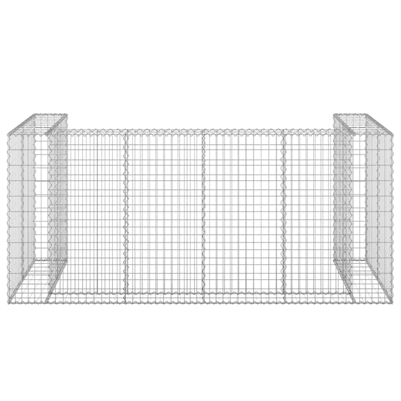 vidaXL gabions atkritumu tvertnēm, cinkots tērauds, 254x100x110 cm