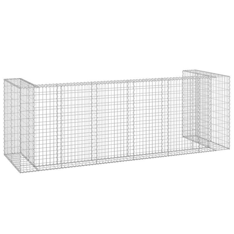 vidaXL gabions atkritumu tvertnēm, cinkots tērauds, 325x100x110 cm