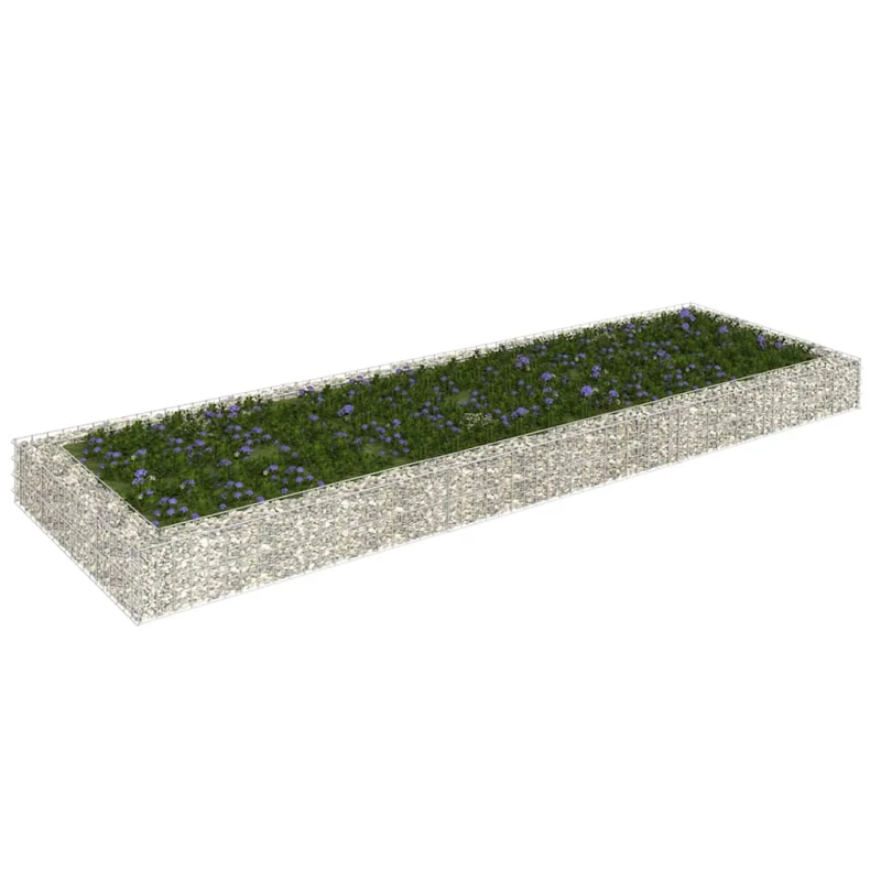 vidaXL gabions, augstā puķu kaste, cinkots tērauds, 300x100x20 cm