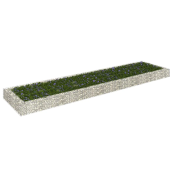 vidaXL gabions, augstā puķu kaste, cinkots tērauds, 400x100x20 cm