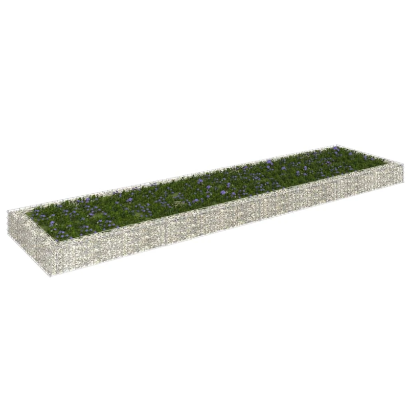vidaXL gabions, augstā puķu kaste, cinkots tērauds, 400x100x20 cm