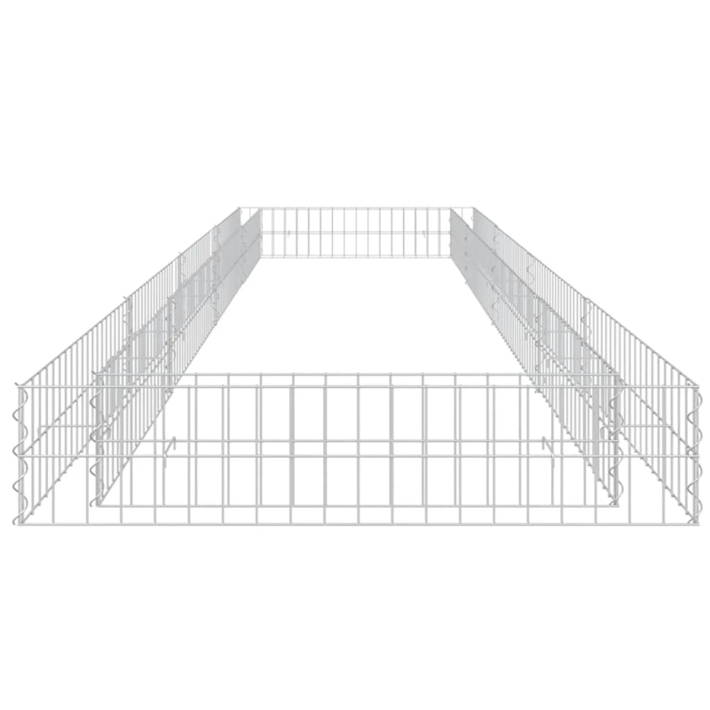vidaXL gabions, augstā puķu kaste, cinkots tērauds, 400x100x20 cm