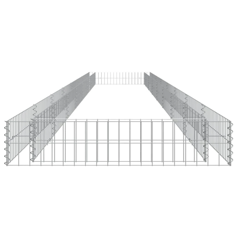 vidaXL gabions, augstā puķu kaste, cinkots tērauds, 800x100x20 cm