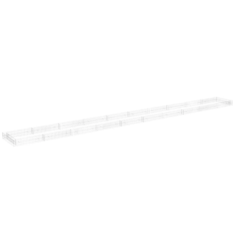 vidaXL gabions, augstā puķu kaste, cinkots tērauds, 1000x100x20 cm