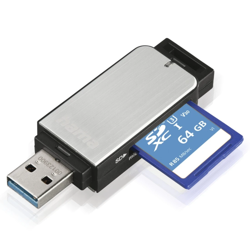 Hama 00123900 USB 3.0 Card Reader Aluminium