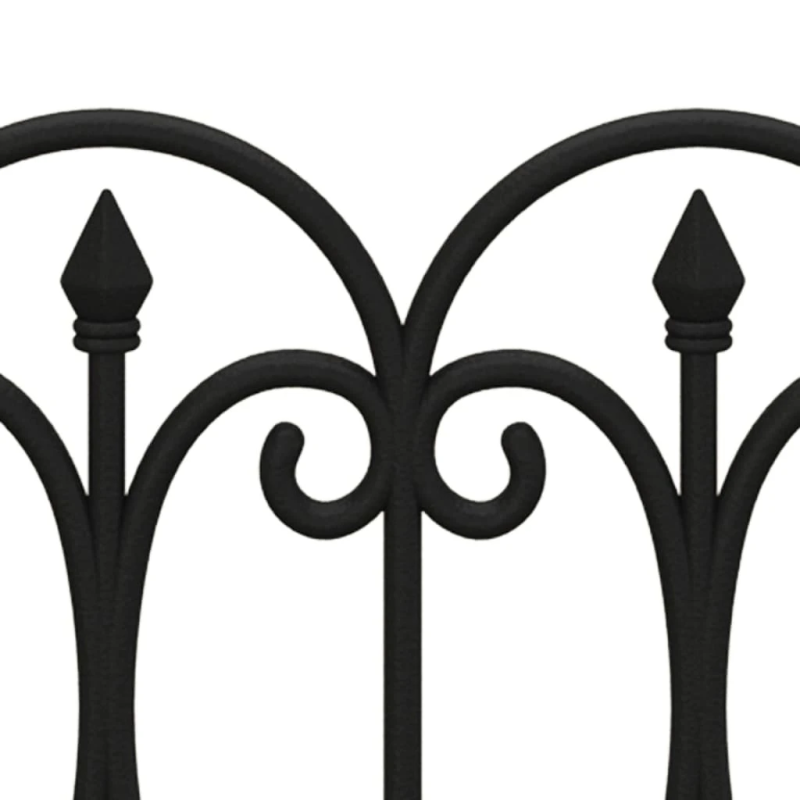 vidaXL zāliena apmales, 17 gab., melnas, 10 m, PP