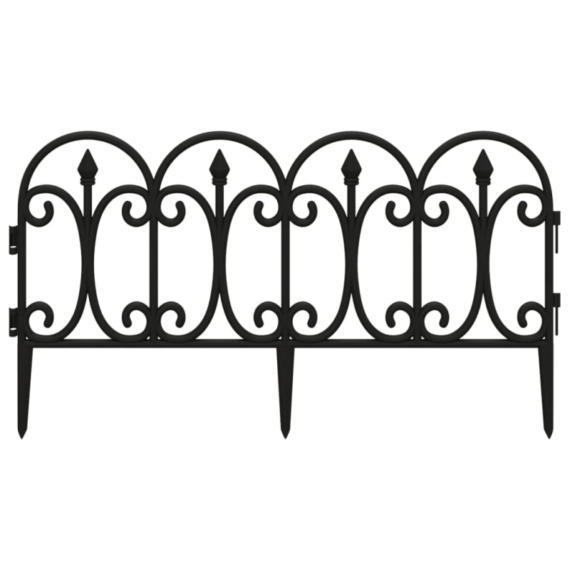 vidaXL zāliena apmales, 17 gab., melnas, 10 m, PP