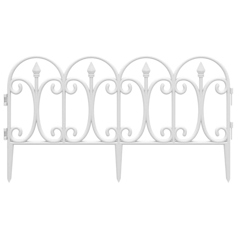 vidaXL zāliena apmales, 17 gab., baltas, 10 m, PP