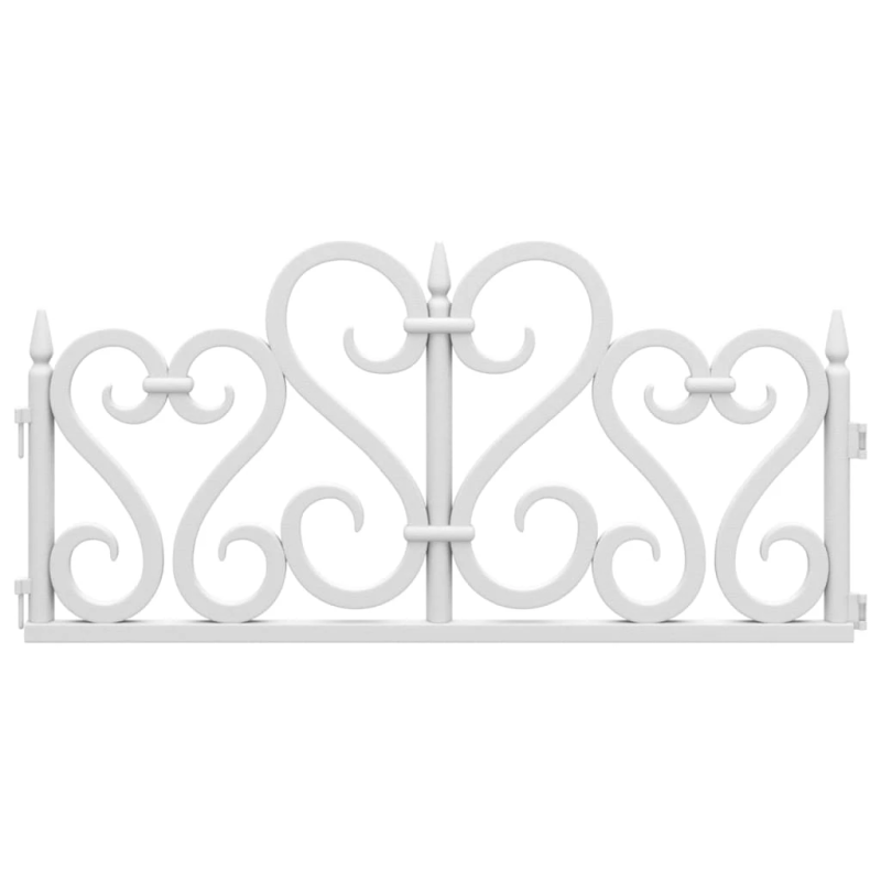 vidaXL zāliena apmales, 17 gab., baltas, 10 m, PP