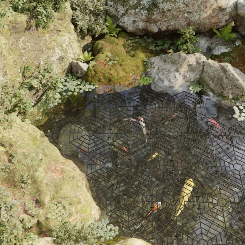 vidaXL dīķa aizsargi, 40 gab., melni, polipropilēns