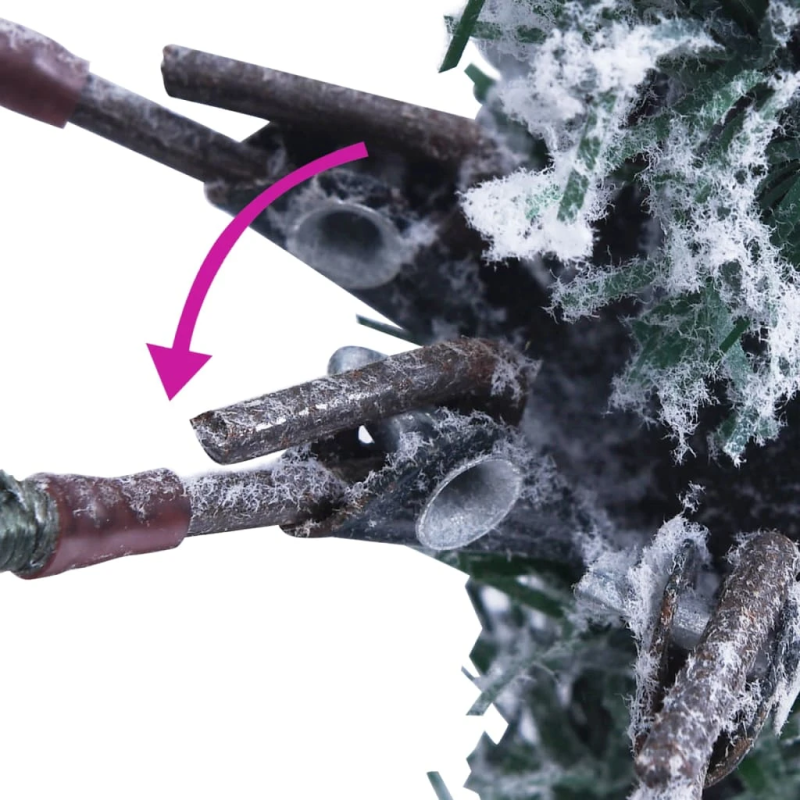 vidaXL Ziemassvētku egle ar čiekuriem, sniegu, 225 cm, PVC un PE