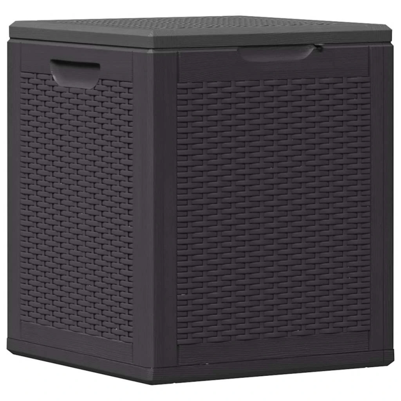 vidaXL dārza uzglabāšanas kaste, 90 L, melna, PP rotangpalma