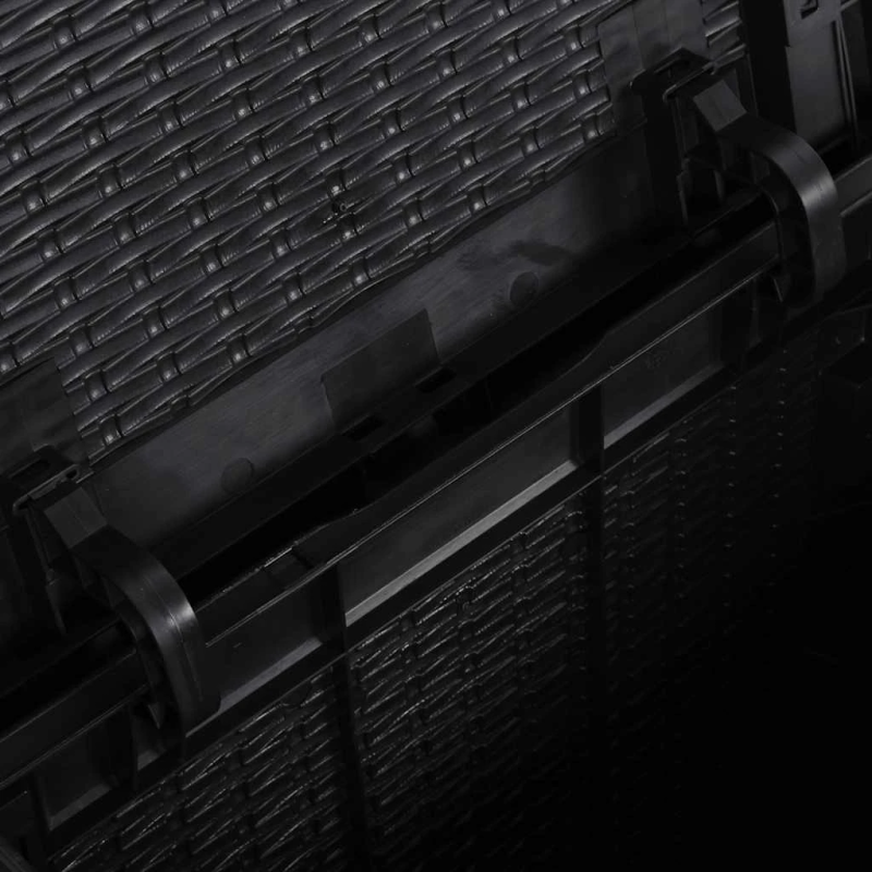 vidaXL dārza uzglabāšanas kaste, 90 L, melna, PP rotangpalma