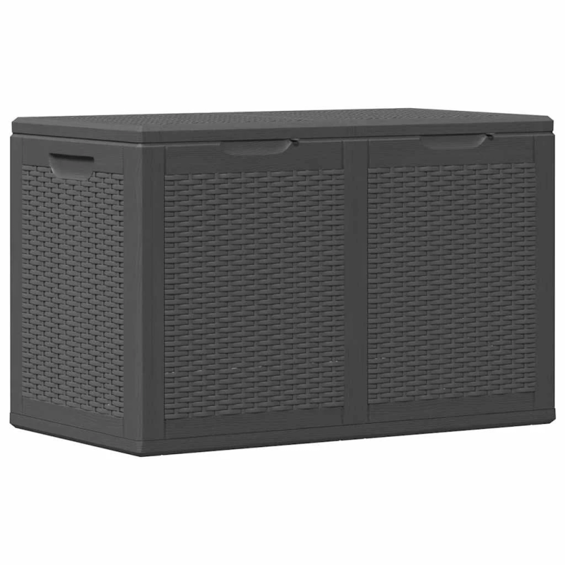 vidaXL dārza uzglabāšanas kaste, 180 L, melna, PP rotangpalma