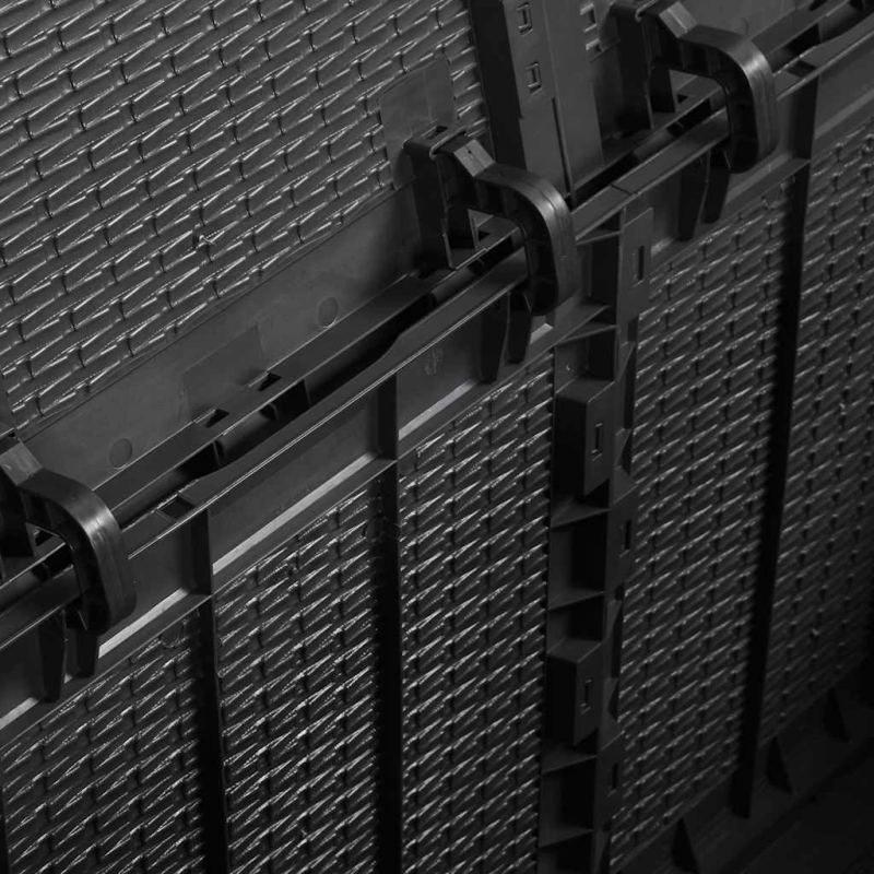 vidaXL dārza uzglabāšanas kaste, 180 L, melna, PP rotangpalma