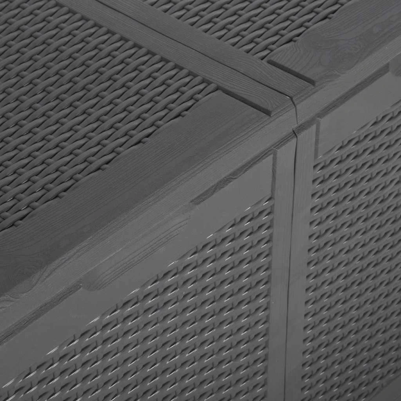 vidaXL dārza uzglabāšanas kaste, 180 L, melna, PP rotangpalma