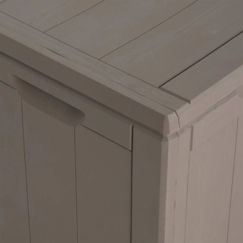 vidaXL dārza uzglabāšanas kaste, 180 l, brūna, PP koksnes izskats