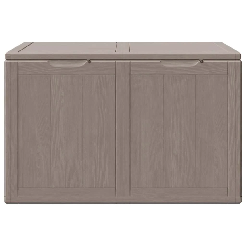 vidaXL dārza uzglabāšanas kaste, 180 l, brūna, PP koksnes izskats