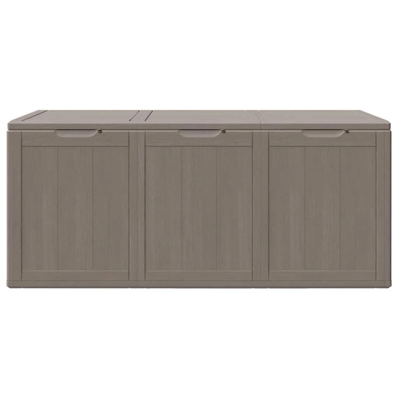 vidaXL dārza uzglabāšanas kaste, 270 l, brūna, PP koksnes izskats