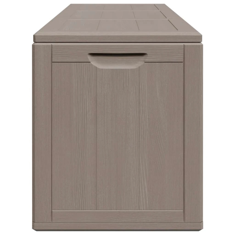 vidaXL dārza uzglabāšanas kaste, 270 l, brūna, PP koksnes izskats