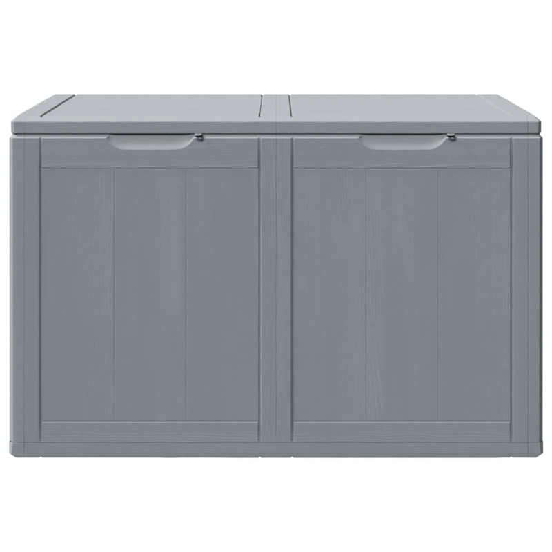 vidaXL dārza uzglabāšanas kaste, 180 l, pelēka, PP koksnes izskats