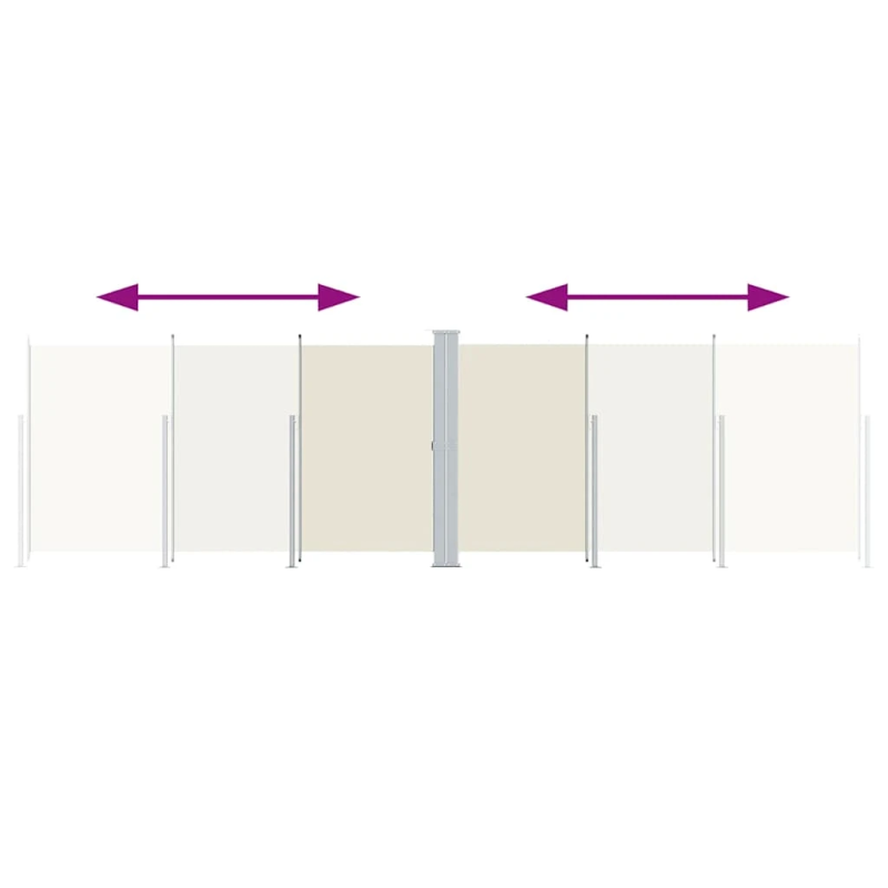 vidaXL izvelkams sānu aizslietnis, krēmkrāsa, 180x600 cm
