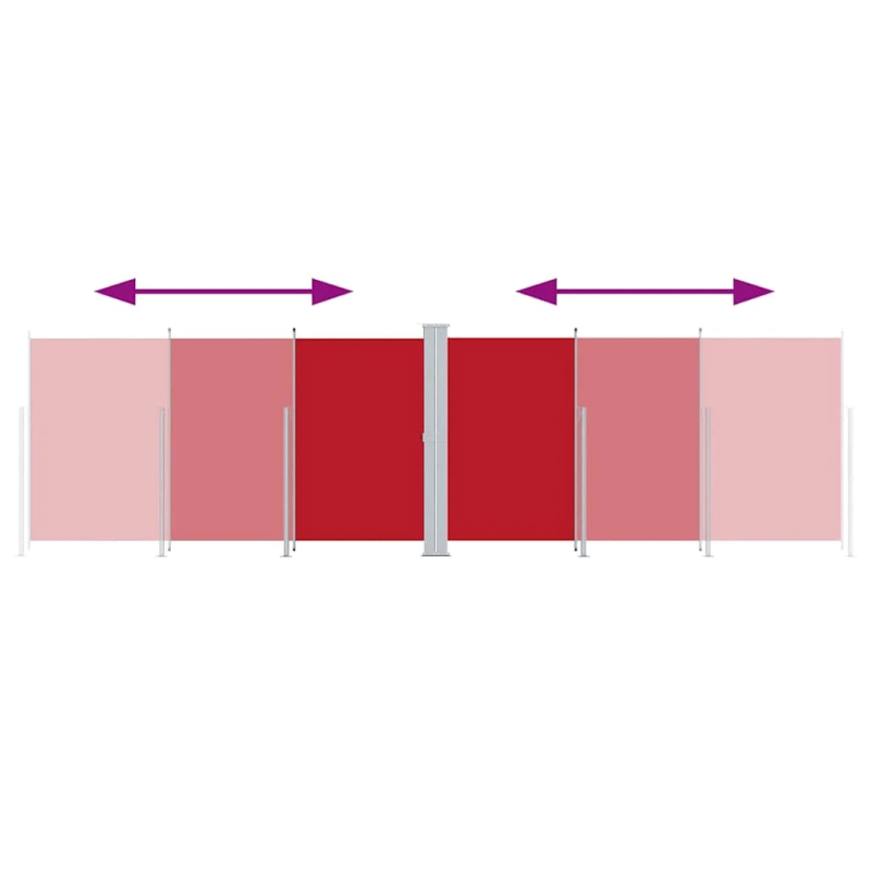 vidaXL izvelkams sānu aizslietnis, sarkans, 180x600 cm