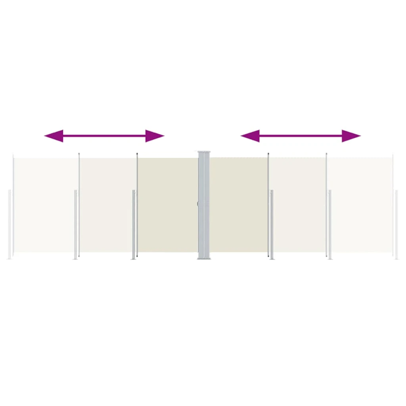 vidaXL izvelkama sānu markīze, krēmkrāsas, 200x600 cm