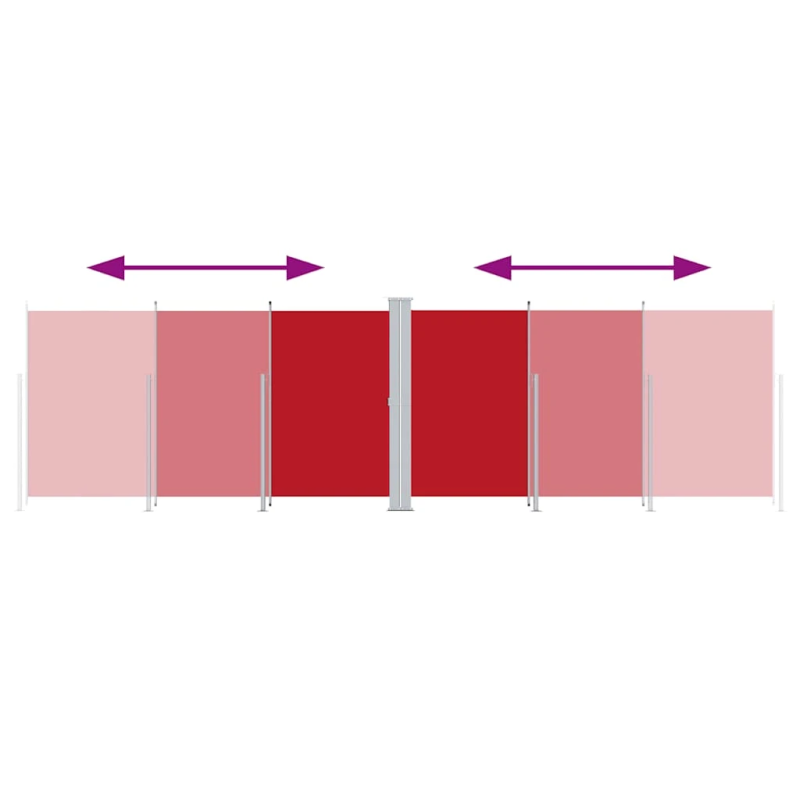 vidaXL izvelkama sānu markīze, sarkana, 200x600 cm