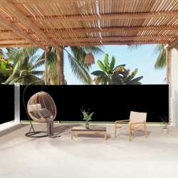 vidaXL izvelkams sānu aizslietnis, melns, 160x1000 cm