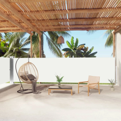 vidaXL izvelkams sānu aizslietnis, krēmkrāsas, 160x1000 cm