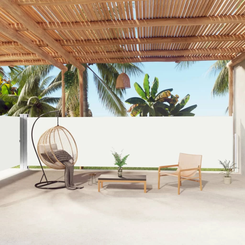 vidaXL izvelkams sānu aizslietnis, krēmkrāsas, 160x1000 cm