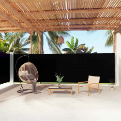 vidaXL izvelkams sānu aizslietnis, melns, 180x1000 cm