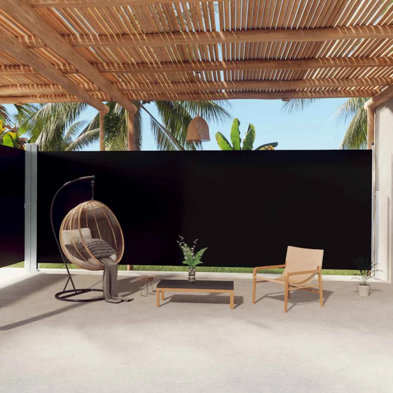 vidaXL izvelkama sānu markīze, melna, 220x1000 cm